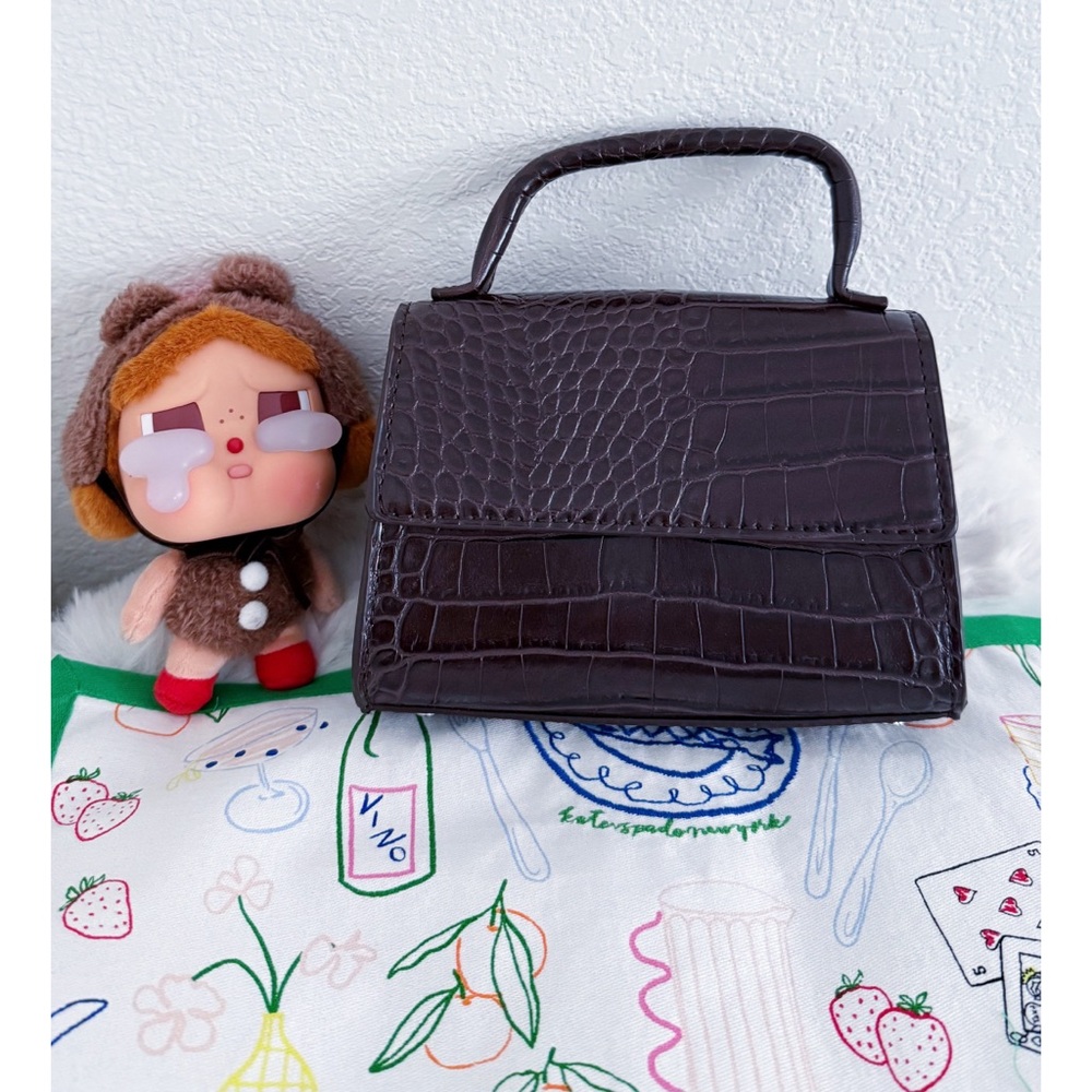 ZARA Brown Croc Mini Bag